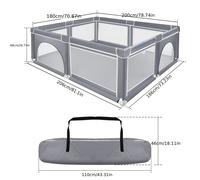 TEMU Un parque de juegos con malla transpirable, diseñado para bebés con una puerta para gatear, ideal para interiores como para exteriores
