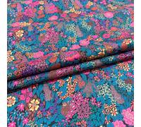 TEMU Un pedazo de tela de algodón floral con un estilo a , que estampados de flores y coloridas, ideal para hacer faldas, camisas y manualidades, con un peso de 95Gsm