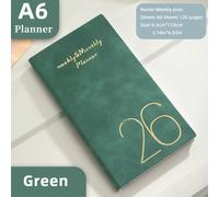 TEMU Un planificador semanal A6 de 2026, un manual de gestión del de 365 días, que mide 6.85*3.74 pulgadas, un cuaderno de bolsillo portátil con una cubierta de cuero