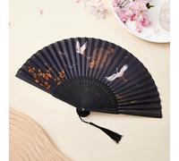 TEMU Un plegable de bambú con un diseño vintage de , completo con borlas. Funciona sin baterías ni carga, lo que lo ideal para excursiones al y de baile.