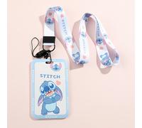 TEMU Un porta con diseño de Stitch de Disney, un cordón. elegante accesorio tipo llavero es un regalo para de San Valentín para credenciales de trabajo, tarjetas de puerta y como etiqueta de equipaje.
