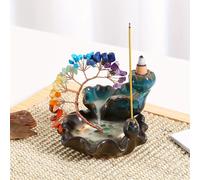TEMU Un Porta Incienso de Cerámica con Diseño de Flujo Invertido, que Árboles de Dinero de Cristal, Ideal para Meditación de Yoga y Decoración del Hogar