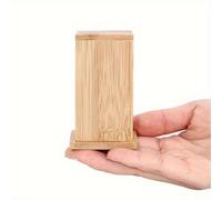 TEMU Un porta palillos de dientes portátil de bambú con , adecuado para el hogar, hotel, restaurante y uso en la cocina, diseñado para guardar y decorar con palillos.