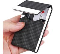 TEMU Un porta tarjetas de de cuero sintético, para hombres como para mujeres. delgado porta tarjetas de metal tecnología de bloqueo RFID y una cierre magnético.