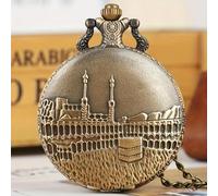 TEMU Un reloj de bolsillo con tallados de castillos, que un movimiento de cuarzo, para regalar en las fiestas