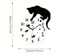 TEMU Un reloj de pared con temática de gatitos, y adorable, diseñado para decorar . de animales y funciona en sin ruido de , lo que lo ideal para decorar dormitorios.