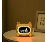TEMU Un reloj despertador adorable para habitaciones con canciones de cuna de y luces nocturnas coloridas