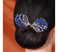 TEMU Un rizador elegante y con forma de pluma y diamantes de , un accesorio moderno y exquisito para recogidos, ideal para la decoración del cabello.