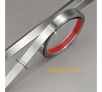 TEMU Un rollo de 9.84 pies de adhesivo de pared plateado espejado, moldura decorativa de acero inoxidable, tira de dorada de titanio para pared y techo, espejo para decoración de