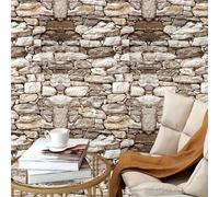 TEMU Un rollo de papel tapiz autoadhesivo con diseño de ladrillo 3D retro, ideal para decorar bares, tiendas, dormitorios y otros espacios del hogar.