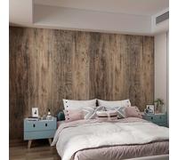 TEMU Un rollo de papel tapiz retro con diseño de madera, fácil de aplicar y quitar, con de marrón, y azul con un acabado mate, para decorar paredes de oficinas o un elegante a baños y dormitorios.