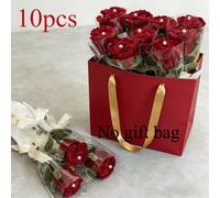 TEMU Un set de 10 de rosas con varillas retorcidas, hechos a , con flores preservadas y una única. para de San Valentín, de la o , regalo romántico como y decoración para el hogar.