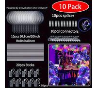 TEMU Un set de 10 globos de brillantes de 20 pulgadas, que varillas y de luces LED transparentes parpadeantes. globos de LED ( 2 pilas AA, no incluidas) son perfectos para decorar fiestas de , .