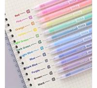 TEMU Un set de 12 bolígrafos de gel multicolores con un diseño lindo, que bolígrafos de de 0.5 mm, perfectos para diarios y material escolar, así como para uso en