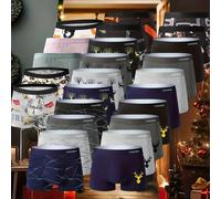 TEMU Un set de 12 calzoncillos para hombre con patrones aleatorios, enviados en estilos variados. Transpirables, suaves y cómodos, lo que lo convierte en un regalo de Navidad para tu novio o esposo.