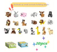 TEMU Un set de 20 bloques de construcción de animales, con modelos de , , cebra, elefante, león y varios otros animales, lo que lo convierte en un regalo de Halloween o Navidad para jóvenes.