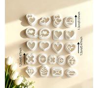 TEMU Un set de 21 moldes para hacer aretes de arcilla con temática de San Valentín, con varios diseños de corazones y amor. kit herramientas para crear colgantes de joyería.