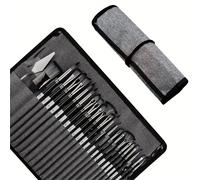 TEMU Un set de 24 pinceles , que un cúter de rollo para , de cerdas de nailon, pintura al óleo, pinceles de acuarela, una portátil para adultos, adecuado para principiantes.
