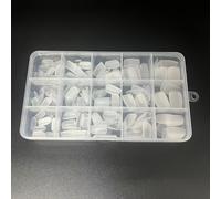 TEMU Un set de 240 piezas trapezoidales esmeriladas para práctica de uñas, ideal para salones de uñas y formación, elaboradas con materiales y en