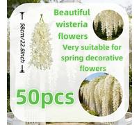 TEMU Un set de 50 - Flores de glicinia artificiales impresionantes, perfectas para decoraciones en , propuestas de . Se pueden utilizar para decoración de interiores como de exteriores.