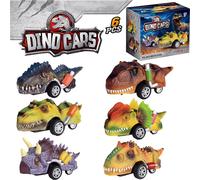 TEMU Un set de 6 juguetes interactivos de dinosaurios que funcionan sin pilas, hechos de plástico ABS, para edades de 3 a 6 años, ideal para regalos de vacaciones.