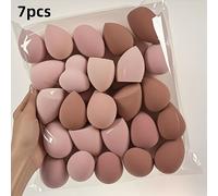 TEMU Un set de esponjas de maquillaje profesionales sin látex, que 7 esponjas de calidad con forma de , diseñadas para base, crema y polvo, para una aplicación