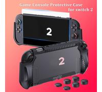TEMU Un set de que una película de vidrio templado y cubiertas para las teclas, diseñado para Switch 2. con material TPU y un diseño ergonómico .