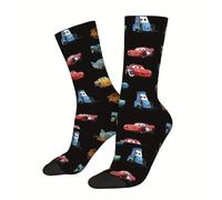 TEMU Un set de stickers con Hip Hop Vintage para , junto de calcetines de compresión Harajuku de Disney unisex, extraños y sin costuras, impresos, perfectos para un divertido a tu outfit