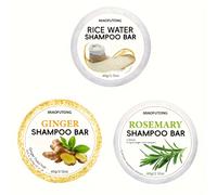 TEMU Un set de tres champús en barra con jengibre, arroz y , diseñados para una limpieza profunda y un cabello hidratado, con un espuma, lo que lo convierte en una opción de regalo para viajes
