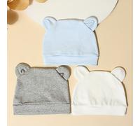 TEMU Un set de tres paletas de flores para bebé con sombreros de oídos de oso suaves y agradables , aptas para recién nacidos y bebés de 0 a 3 meses