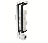 TEMU Un soporte de acero inoxidable negro para papel higiénico y toallas, ideal para guardar en el baño, se puede utilizar para uno como para , contenedores para guardar papel higiénico