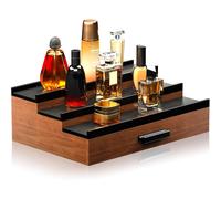 TEMU Un soporte de exhibición de madera de tres niveles para perfumes y relojes, con cajones para organizar y almacenar perfumes, adecuado para relojes de hombre y , un regalo para hombres.