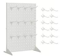 TEMU Un soporte de exhibición de tablero perforado de mesa que mide 17" X 13", diseñado para de vendedores, que 12/24 ganchos para exhibir aretes, joyas, broches, llaveros y pegatinas en de artesanía.