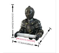 TEMU Un soporte de pañuelos de pared con tema de caballero de resina, con instalación adhesiva que no requiere taladro, adecuado para decoración de interiores en baños, aseos, cocinas y más.