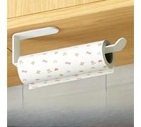 TEMU Un toallero de papel de plástico para la cocina que no requiere taladrar. Esta estante autoadhesivo , funcionando como un tendedero en el baño y como un anillo de toalla en la pared.