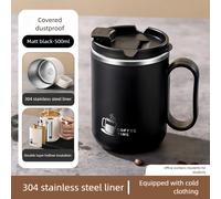 TEMU Un vaso de café de acero inoxidable de 500 micrones, a prueba de fugas y portátil, con un diseño de pared - Ideal para bebidas, adecuado para oficina, hogar y viajes.