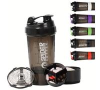 TEMU Un vaso de poliéster de 500 ml/17 oz para polvos de proteínas, portátil y a prueba de fugas, con una molla de , adecuado para entrenamientos en el gimnasio, fitness al y regalos de Navidad.