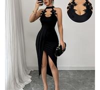 TEMU Un vestido de mujer adornado con decoraciones de encaje, con un diseño sexy