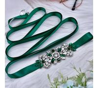 TEMU Un Vestido de Noche Verde de Sueño con Cinturón, Accesorio de Boda , Vestido de Princesa de Comercio Exterior con Pajarita y Corsé, y una Decoración de Cintura para Navidad, Vestido de Novia