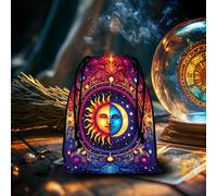 TEMU Una bolsa con cordón para mujer, diseñada para tarot, con astronómicos y celestiales como , constelaciones y de la luna. de almacenamiento versátil para joyas, dados y cosméticos.
