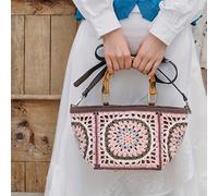 TEMU Una bolsa de bambú a estilo bohemio, elegante y diseñada para damas, para , fiestas, citas de compras, desplazamientos diarios y salidas.