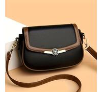 TEMU Una bolsa de con decoración de tela y herrajes de , diseñada para el uso diario por mujeres, con una solapa y diseño antirrobo.