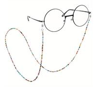 TEMU Una cadena de gafas con cuentas coloridas, una máscara y una correa para gafas de mujer