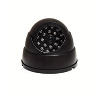 TEMU Una cámara de seguridad redonda con forma de concha, de cámara de vigilancia CCTV falsa, con luz LED intermitente para un estado de monitoreo real