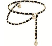 TEMU Una cinturón negro se a la perfección con vestidos de mujer, lo que lo adecuado para looks en capas Halloween y Navidad