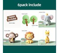 TEMU Una colección de 6 decoraciones para pasteles con animales de como , y monos, perfectas para adornar fiestas de .