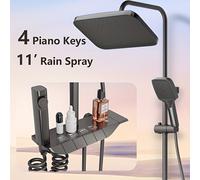 TEMU Una colección de grifos de ducha, un grifo termostático con 4 , un de cabezal de ducha de 12 pulgadas, un rociador de y un cabezal de ducha de agua resistente a la presión. uso en la ducha.