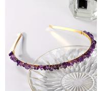 TEMU Una corona con diademas tejidas hechas de chips minerales de cristal natural, que agregados de cabello de y