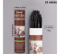 TEMU Una de 25 lápices de dibujo de de sauce, perfectos para profesionales y para la artística. palitos de son duraderos y producen líneas negras , ideales para contornear, difuminar y sombrear.