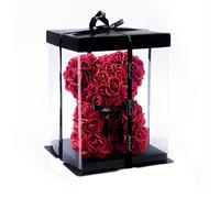TEMU Una de 8 pulgadas (20 cm) de un oso de rosas de espuma artificial, un regalo romántico y adecuado para de San Valentín, de la , aniversarios, , y Navidad, empaquetado .
